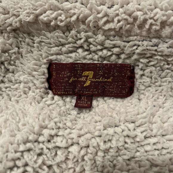 7 For All Mankind Denim Jacket Sherpa Lined Size XL Stretchy Womens's - Picture 7 of 8